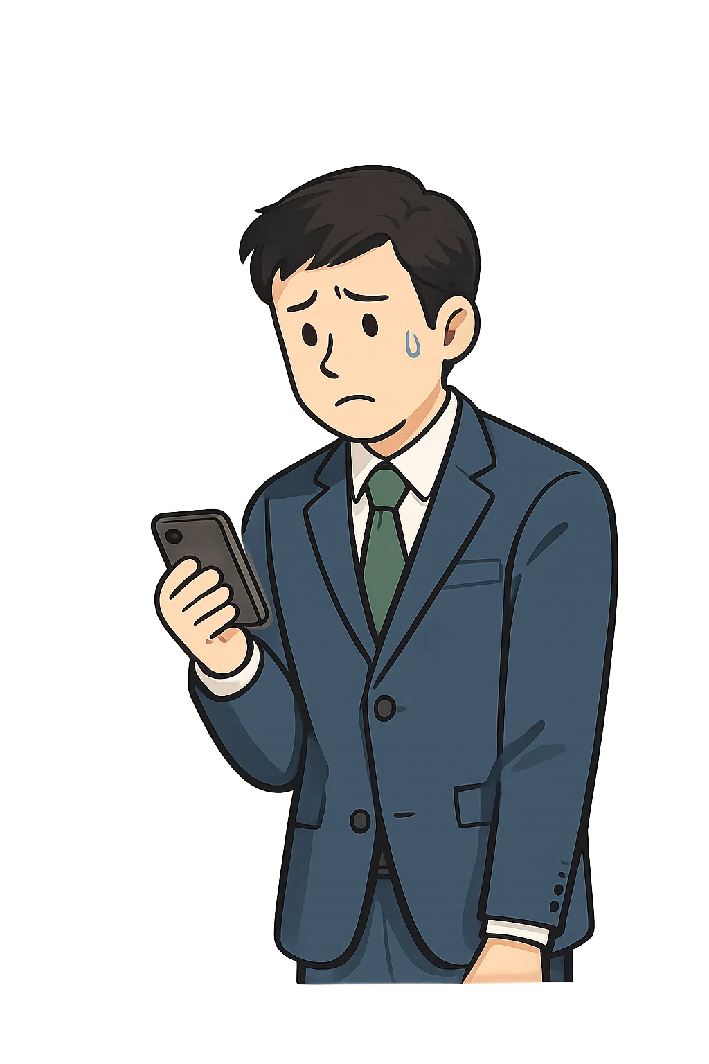 広告の成果に悩みスマートフォンを確認する担当者